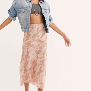 Free People Kendall Satin Midi Skirt